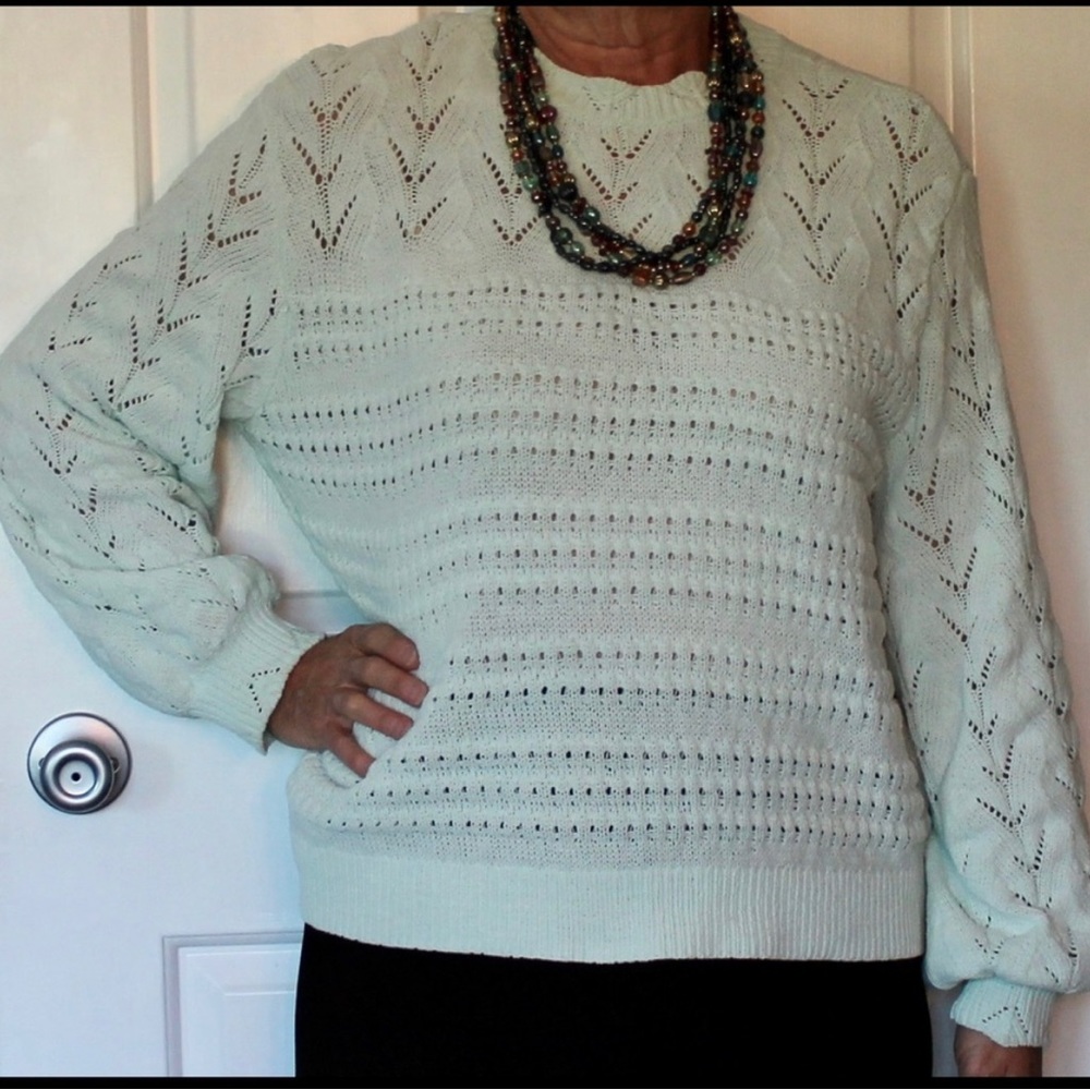 Lauren Conrad Mint Crochet Style Sweater